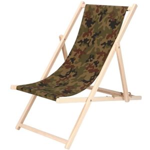 SPRINGOS® Transat de Jardin Chaise longue pliante en bois de plage 120 kg - Publicité