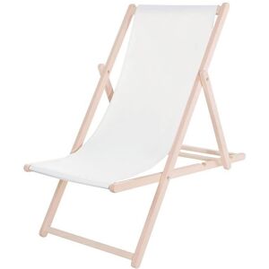 SPRINGOS® Transat de Jardin Chaise longue pliante en bois de plage 120 kg - Publicité