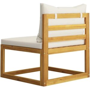 TOMTOP Ensemble de salon de jardin 6 pièces avec coussin en bois d'acacia massif crème - Publicité