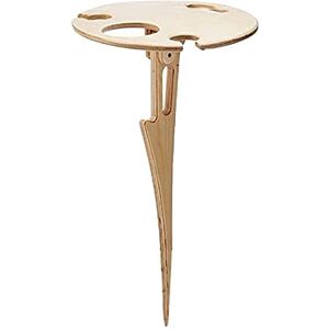 ALXFFBN Table à vin pliante pour l'extérieur, support de verres à vin, table de pique-nique portable en bois, table d'appoint pour patio, table de plage, table basse pour jardin, porche, balcon, cour - Publicité