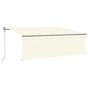 vidaXL Auvent Automatique Rétractable avec Store Banne Pliable Jardin Balcon Terrasse Extérieur Protection Contre Rayons UV 4x3 m Crème - Publicité