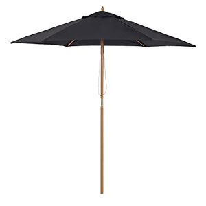 Outsunny Parasol Droit parasol de jardin double toit Hexagonal Grande Taille de Jardin Ø 2,5 x 2,3H m Bois de Bambou Noir - Publicité