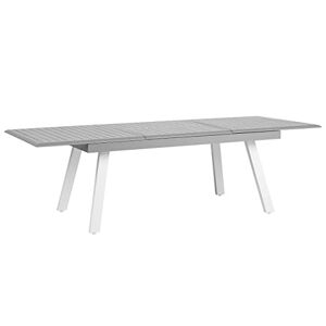 Beliani Table de Jardin Extensible 175 / 255 x 100 cm en Aluminium Gris et Blanc avec Design Moderne pour Extérieur de Style Traditionnel - Publicité