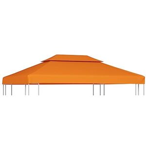 vidaXL Toile de Remplacement de Belvédère, Recouvrement de Rechange pour Auvent, Couverture pour Tonnelle Patio Terrasse Extérieur, Orange - Publicité