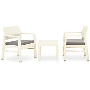 Rantry Casa Set de canapés de jardin avec coussins 3 pièces en plastique blanc, ensemble de canapé-lit, canapé, salon, canapé, canapé, moderne, canapés, pour extérieur de jardin, mobilier d'extérieur - Publicité