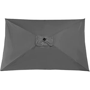 ZUKETANG Housse de rechange pour parasol de terrasse, 3 x 2 m, 6 bras, anti-UV, imperméable, pour bois, acier et aluminium, gris, L - Publicité