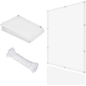 FEIJUAND Voile d'ombrage Rectangulaire pour Patio 6.5 x 9 m Résistant aux Déchirures Toile de Jardin Balcon pour Patio Auvent de Terrasse Bache, Blanc - Publicité