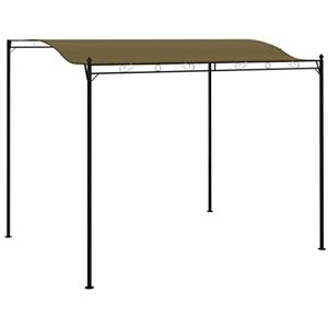 vidaXL Auvent de Parasol Tonnelle de Patio Chapiteau de Jardin Pavillon de Terrasse Auvent d'Extérieur Camping Pique-Nique 3x2,4 m Taupe 180 g/m² - Publicité