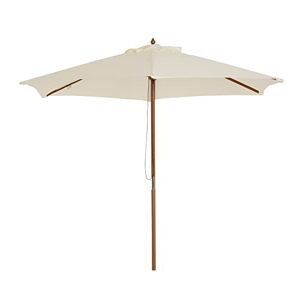 Outsunny Parasol Droit parasol de jardin double toit Hexagonal Grande Taille de Jardin Ø 2,5 x 2,3H m Bois de Bambou crème - Publicité