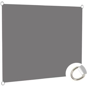 LIJIAO Voile d'ombrage Auvent Imperméable 5.5 x 10 m UV Résistant Contre Le Ven Couverture Paravent de Balcon pour Patio Jardin, Terrasse,Extérieur avec Cordons, Gris Foncé - Publicité