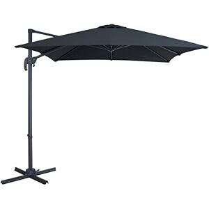 ACAZA Parasol inclinable et déporté pour extérieur, Jardin, 250x250 cm, Toile carrée, Noir - Publicité