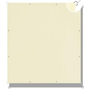 QINGLV Voile d'ombrage Rectangulaire 450x500cm Toile Ombrage Auvent Imperméable 90% Protection UV Taud De Soleil pour Patio Jardin Terrasse Extérieur Balcon Piscine －Beige - Publicité