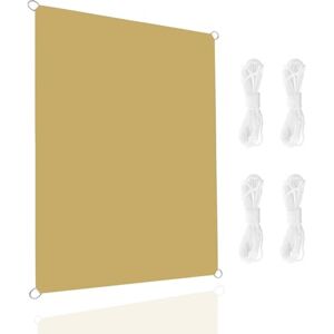 LIJIAO Voile d'ombrage 9 x 10 m UV Résistant Contre Le Ven Toile Ombrage Auvent Imperméable pour en Plein Air, Jardin & Terrasse avec Cordons, Jaune Sable - Publicité