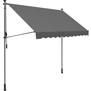 SONGMICS Store Banne Manuel, Store Extérieur Terrasse, Réglable en Hauteur, avec Manivelle, Protection Solaire, pour Balcon, Terrasse, Jardin, 300 x 130 cm, Gris Anthracite GSA313G02 - Publicité