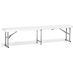 Forgast Banc Pliant pour l'hôtellerie   Fabriqué en polyéthylène (HDPE)   pour Usage intérieur et extérieur   Facile à Stocker et à Transporter   Construction Solide   Dimensions 183x30x43cm - Publicité