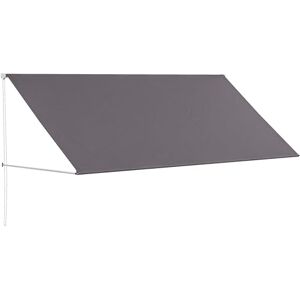 Outsunny Store banne Manuel auvent rétractable Inclinaison réglable 300 x 120 cm Protection UV Aluminium Polyester Gris foncé - Publicité