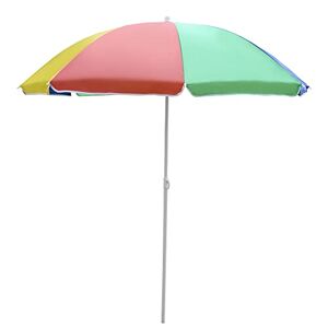 HOMCOM Parasol de plage parasol inclinable rond parasol d'extérieur en métal polyester multicolore - Publicité