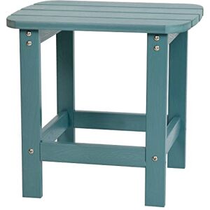 Flash Furniture Meubles Flash Charlestown Adirondack Table d'appoint en polyrésine et Bois de qualité Commerciale, Polystyrène, Bleu Sarcelle, Set of 1 - Publicité