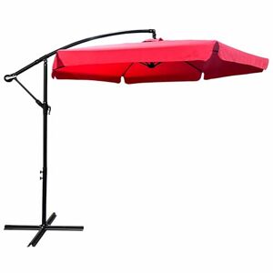 AKORD Parasol de Jardin avec Manivelle Exterieur Hexagonal CYNIA   300x300x245 cm Parasol Inclinable avec protection UV   Imperméable Coupe-Vent Pare-Soleil   Balcon Jardin Patio   Rouge - Publicité