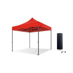 ACTIEXPRESS Barnum, Tonnelle Professionnelle 3X3, 3X4,5, 3X6 Structure en Fibres de Verre 55mm Toit 450g/m² (Rouge, 3X3) - Publicité