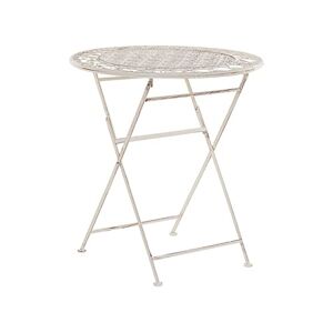 Beliani Table de Jardin ou Terrasse Bistrot Ronde et Pliante en Métal Beige Design Classique et Romantique - Publicité