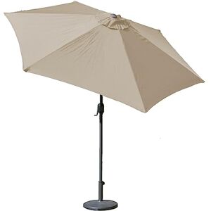 GardenKraft Parasol Beige à manivelle et inclinable 2,7 m. 270x270x240 cm Beige - Publicité