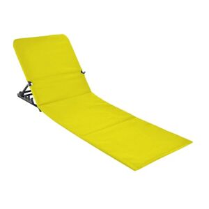 Spetebo Natte de plage pliable avec dossier Chaise longue de plage Chaise longue de jardin jaune - Publicité