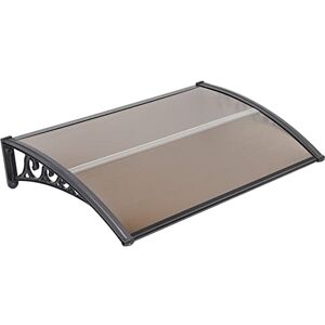 LANTUS Auvent Transparent de Porte d'entree Marron Marquise de fenêtres en Polycarbonate, Marquise Solaire abri banne entrée Protection avec Support(60*100 cm Marron) - Publicité