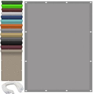 HOKXUAN Voile d'ombrage 1.5 x 1.8 m imperméable Voile d'ombrage Extérieur Terrasse Jardin Anti 98% UV, Indéchirable,VariÉTÉ De Tailles, Gris Clair - Publicité