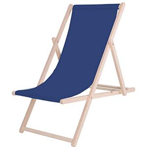 SPRINGOS Chaise Longue Pliante en Bois Chaise Longue pour Jardin et Petit Balcon Système de sécurité 3 Positions Pliable Chaise Longue en Bois avec Tissu Textile - Publicité