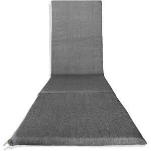 Coussin pour chaise longue pliable, lit de jardin, 165 x 50 cm, coton, entièrement déhoussable (gris) - Publicité