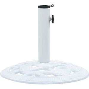 Keyur Pied de Parasol de Jardin, Support de Parapluie Extérieur Pied de Parasol Base de Parasol Blanc 9 kg 40 cm Fonte - Publicité