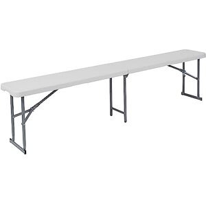 Flash Furniture Banc Pliant Blanc 10,25x71 Pliable 10x71, Métal, 10,25" W x 71" D x 16,5" H - Publicité