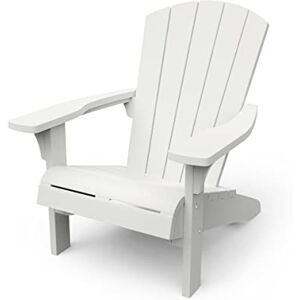 Keter Allibert by Troy Adirondack Chair, Chaise de Jardin d'extérieur en Plastique, Blanche, résistante aux intempéries, Design américain Classique, pour Jardin, terrasse et Balcon, 93 x 81 x 96,5 cm - Publicité