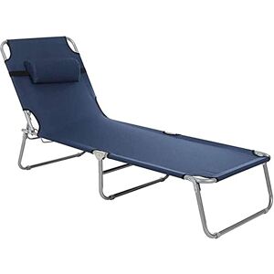 YMURAL Chaise Longue inclinable Chaises Chaise Longue inclinable pour Plage Patio Jardin Camping extérieur Multicolore en Option Chaise Longue Jardin-193 cm x 63 cm x 30 cm_Marine - Publicité