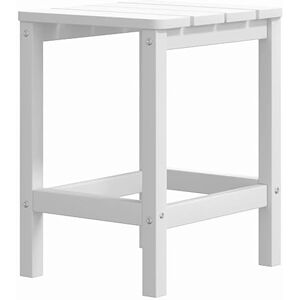 vidaXL Table de Jardin Adirondack Table de Patio Table d'Appoint Table de Balcon Meuble de Terrasse Extérieur Blanc 38x38x46 cm PEHD - Publicité