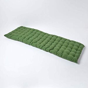 HOMESCAPES Matelas de Sol capitonné ou Coussin pour Banc de Jardin 3 Places, Banquette et Chaise Longue, en Coton 143 x 48 x 5 cm, Vert foncé - Publicité