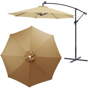 Lelico Toile De Rechange pour Parasol D'extérieur, Auvent De Parasol De 2m 2.7m 3.0m Imperméable Anti-Ultraviolet Auvent avec 6/8 Baleines en Polyester (auvent De Seulement) (Color : Khaki, Size : 2.7M/6 R - Publicité