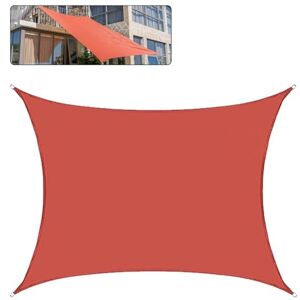 MZQMK Voile d'ombrage, voile d'ombrage rectangulaire couverture d'auvent pour terrasse, pelouse, jardin, arrière-cour, activités et installations de plein air (couleur : rouge rouille, taille : 6 x 8 m) - Publicité