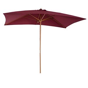 Outsunny Parasol Droit rectangulaire de Jardin 3 x 2 m Rouge Bordeaux - Publicité