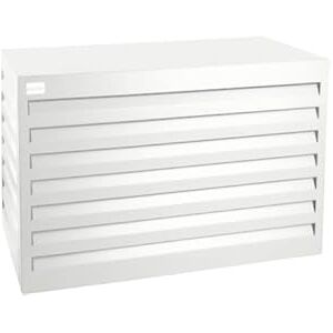 EVOLAR Evo-Cover Housse de protection pour climatisation et pompe à chaleur pour unité extérieure jardin balcon – Grille de protection en aluminium avec lamelles – Modèle : XS, couleur : blanc - Publicité