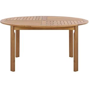 Beliani Table de Jardin Ronde 150 cm en Bois d'Acacia Clair Idéale pour Salle à Manger Extérieure au Style Rustique et Méditerranéen - Publicité