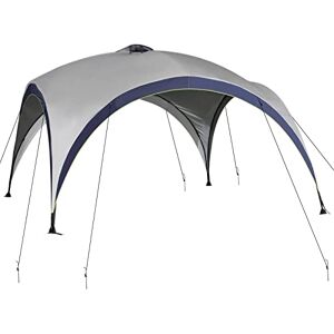 Outsunny Tonnelle Barnum Tonnelle de Camping Tonnelle Jardin en dôme dim. 4L x 4l x 2,5H m métal époxy Polyester Haute densité 190T Tente Imperméable Moustiquaires Pavillon Jardin Gris - Publicité