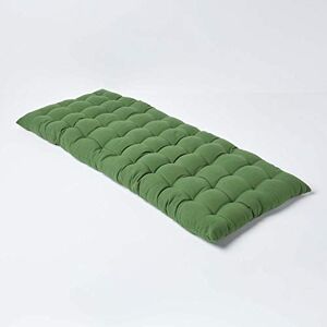 HOMESCAPES Matelas de Sol capitonné ou Coussin pour Banc de Jardin 2 Places, Banquette et Chaise Longue, en Coton 108 x 42 x 5 cm, Vert foncé - Publicité