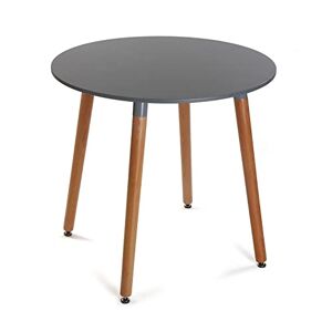 Versa Mayra Table Ronde pour Jardin, Balcon ou terrasse, Table d'extérieur ou intérieur, Dimensions (H x l x L) 75 x 80 x 80 cm, Bois, PVC et métal, Couleur: Gris et Marron - Publicité