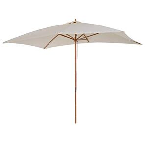 Outsunny Parasol Droit rectangulaire Bois Polyester Haute densité 3 x 2 m crème - Publicité