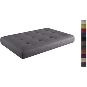 sunnypillow Coussin Assise pour Palette Euro Canapé Intérieur/Extérieur Siège 120 x 80 x 15 cm plusieures Tailles et Couleurs à Choisir Matelas en Mousse Gris - Publicité