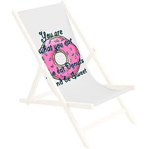 Ferocity Toile de Rechange 131x44 cm, Tissu De Remplacement De Fauteuil de Plage, Chaise Longue Pliante en Bois Motif Donut You are What You Eat [119] - Publicité