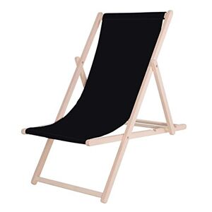 SPRINGOS Chaise Longue Pliante en Bois Chaise Longue pour Jardin et Petit Balcon Système de sécurité 3 Positions Pliable avec Tissu Textile - Publicité