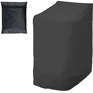 Fyeme Housse de protection pour chaise de jardin empilable en tissu Oxford 210D imperméable et résistant au froid et aux UV avec cordon de serrage (114 x 85 x 65 cm, 1 pièce) - Publicité